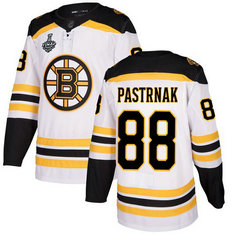 Men's Boston Bruins #88 David Pastrnak 2019 Stanley Cup Final White Road Authentic Bound Stitched Hockey Jersey