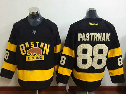Men's Boston Bruins #88 David Pastrnak Reebok Black 2016 Winter Classic Premier Jersey