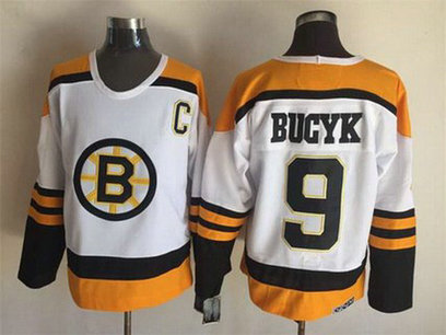 Men's Boston Bruins #9 Johnny Bucyk 1958-59 Black CCM Vintage Throwback Jersey