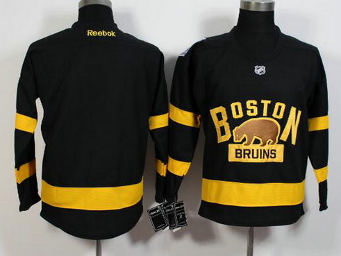 Men's Boston Bruins Blank Reebok Black 2016 Winter Classic Premier Jersey
