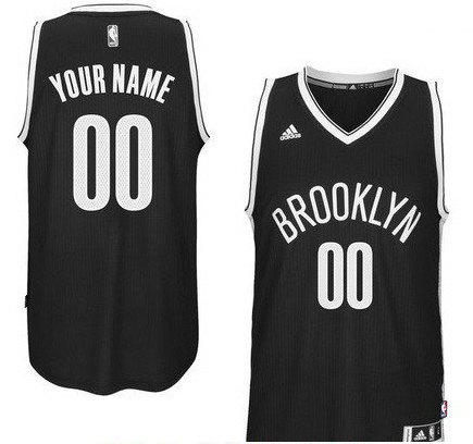Men's Brooklyn Nets Black Custom adidas Swingman Road Basketball Jersey