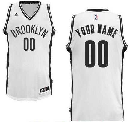 Men's Brooklyn Nets White Custom adidas Swingman Home Basketball Jersey