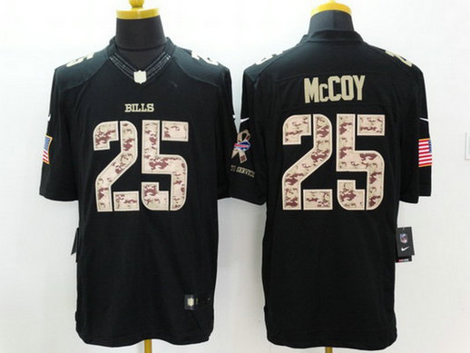 Men's Buffalo Bills #25 LeSean McCoy Black Salute to Service NFL Nike Limited Jersey