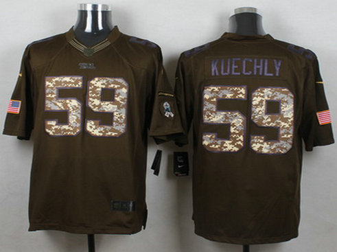 Men's Carolina Panthers #59 Luke Kuechly Green Salute to Service 2015 NFL Nike Limited Jersey