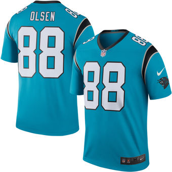 Men's Carolina Panthers Greg Olsen Nike Blue Color Rush Legend Jersey