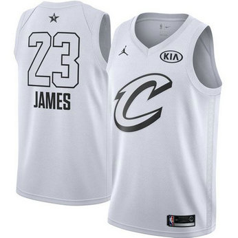Men's Cavaliers #23 LeBron James White NBA Swingman 2018 All-Star Game Jersey