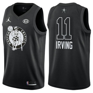 Men's Celtics 11 Kyrie Irving Jordan Brand Black 2018 All-Star Game Swingman Jersey