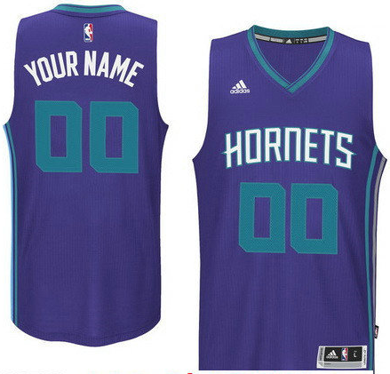 Men's Charlotte Hornets Purple Custom adidas Swingman Road Basketball Jersey