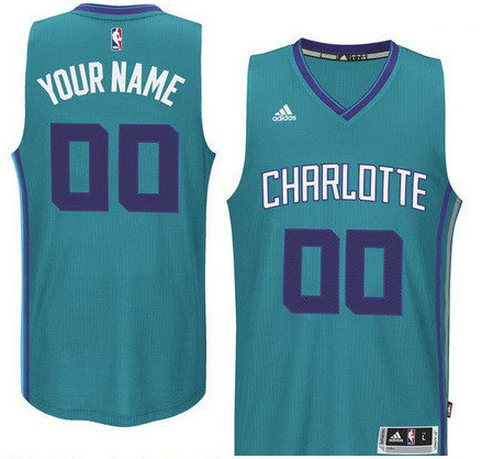 Men's Charlotte Hornets Teal Blue Custom adidas Swingman Alternate Basketball Jersey