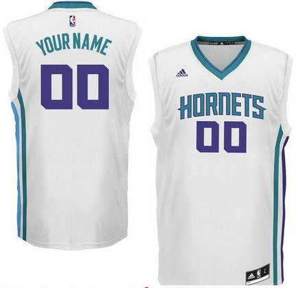 Men's Charlotte Hornets White Custom adidas Swingman Home Basketball Jersey