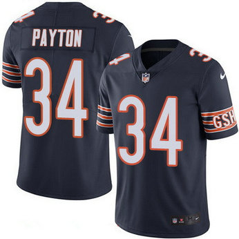 Men's Chicago Bears #34 Walter Payton Navy Blue 2016 Color Rush Stitched Jersey