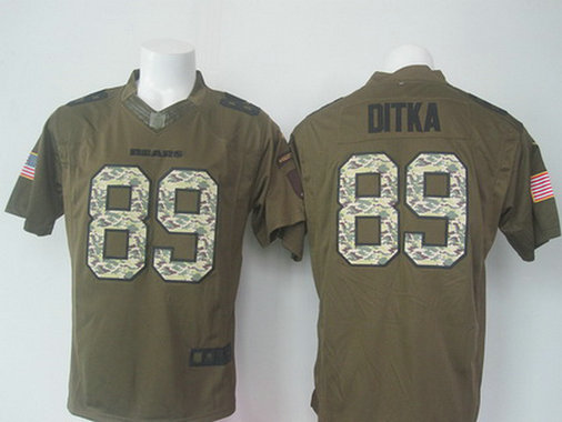 Men's Chicago Bears #89 Mike Ditka Green Salute to Service 2015 NFL Nike Limited Jersey