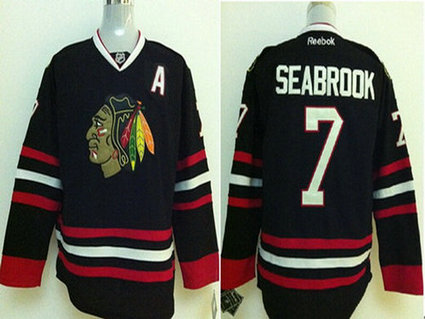 Men's Chicago Blackhawks #7 Brent Seabrook Black Jersey Men's Chicago Blackhawks #7 Brent Seabrook Black Jersey