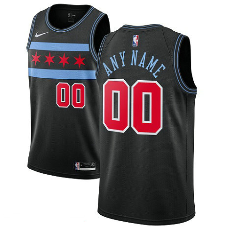 Men's Chicago Bulls Authentic Black City Edition Nike NBA Customized Jersey