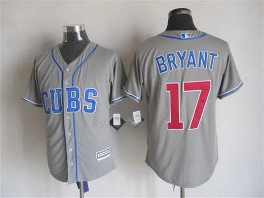 Men's Chicago Cubs #17 Kris Bryant Alternate Gray 2015 MLB Cool Base Jersey