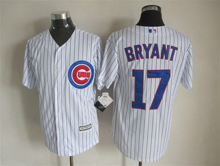Men's Chicago Cubs #17 Kris Bryant Home White 2015 MLB Cool Base Jersey