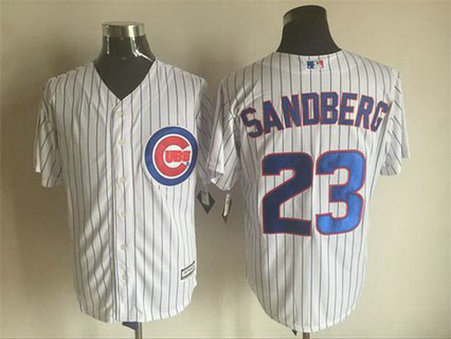 Men's Chicago Cubs #23 Ryne Sandberg White Home 2015 MLB Cool Base Jersey