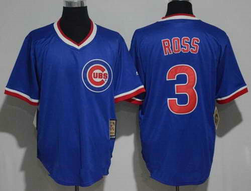 Men's Chicago Cubs #3 David Ross Royal Blue Pullover MLB Majestic 1994 Cooperstown Collection Stitched Jersey