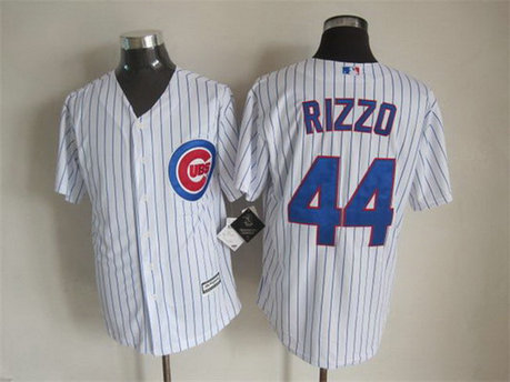 Men's Chicago Cubs #44 Anthony Rizzo Home White 2015 MLB Cool Base Jersey