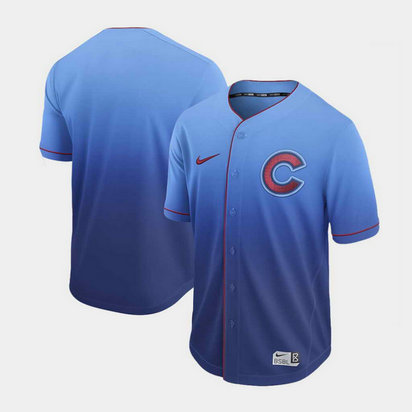 Men's Chicago Cubs Blank Nike Blue Fade Jersey