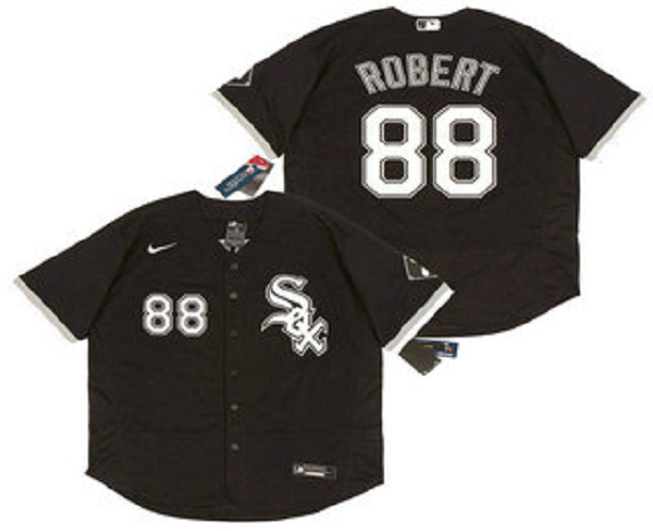 Men's Chicago White Sox #88 Luis Robert Black Stitched MLB Flex Base Nike Jersey