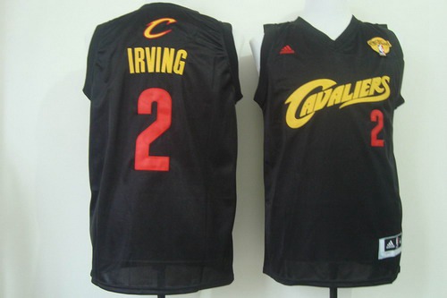 Men's Cleveland Cavaliers #2 Kyrie Irving 2016 The NBA Finals Patch Black With Red Jersey