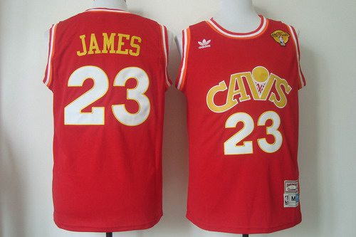 Men's Cleveland Cavaliers #23 LeBron James 2016 The NBA Finals Patch CavFanatic Red Hardwood Classics Soul Swingman Throwback Jersey