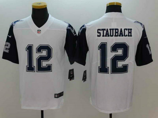 Men's Dallas Cowboys #12 Roger Staubach Nike White Color Rush Legend Jersey