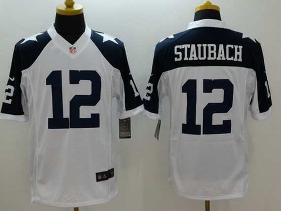 Men's Dallas Cowboys #12 Roger Staubach White Thanksgiving Retired Player NFL Nike Limited Jersey Men's Dallas Cowboys #12 Roger Staubach White Thanksgiving Retired Player NFL Nike Limited Jersey