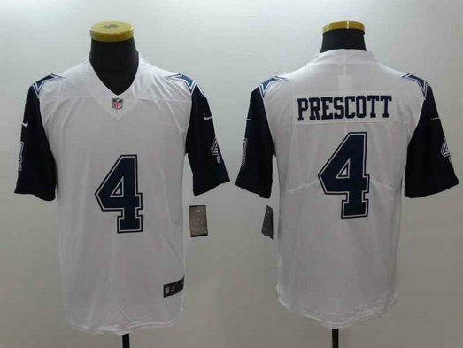 Men's Dallas Cowboys #4 Dak Prescott Nike White Color Rush Legend Jersey