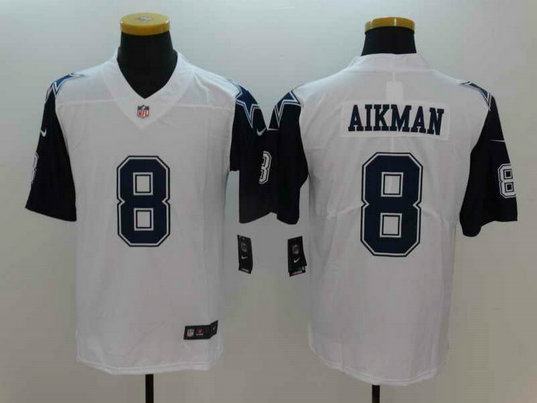 Men's Dallas Cowboys #8 Troy Aikman Nike White Color Rush Legend Jersey