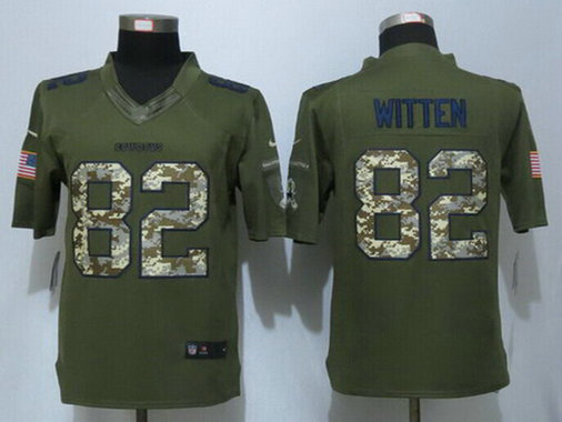 Men's Dallas Cowboys #82 Jason Witten Green Salute to Service 2015 NFL Nike Limited Jersey