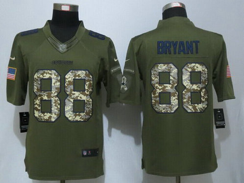 Men's Dallas Cowboys #88 Dez Bryant Green Salute to Service 2015 NFL Nike Limited Jersey