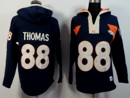 Men's Denver Broncos #88 Demaryius Thomas Navy Blue Alternate 2015 NFL Hoodie
