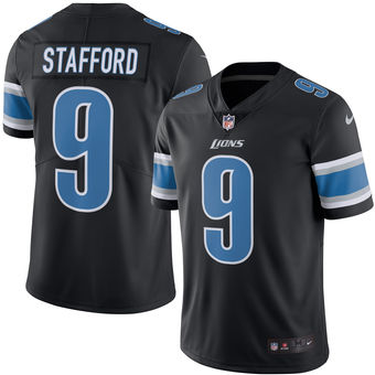 Men's Detroit Lions Matthew Stafford Nike Black Color Rush Limited Jersey