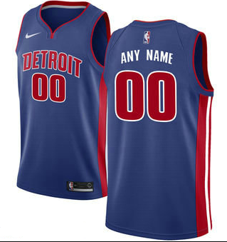 Men's Detroit Pistons Nike Blue Swingman Custom Icon Edition Jersey - Icon Edition