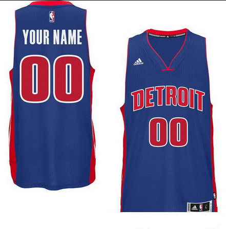 Men's Detroit Pistons Royal Blue Custom adidas Swingman Road Basketball Jersey