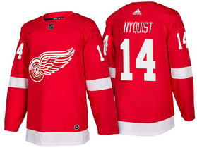 Men's Detroit Red Wings #14 Gustav Nyquist Red Home 2017-2018 Stitched Adidas Hockey NHL Jersey