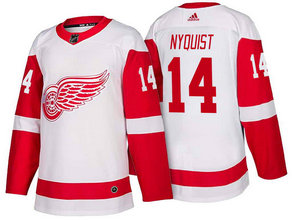 Men's Detroit Red Wings #14 Gustav Nyquist White 2017-2018 Stitched Adidas Hockey NHL Jersey