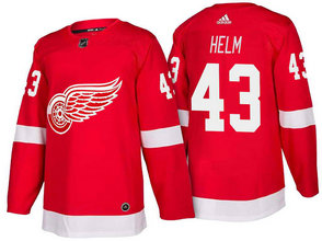 Men's Detroit Red Wings #43 Darren Helm Red Home 2017-2018 Stitched Adidas Hockey NHL Jersey