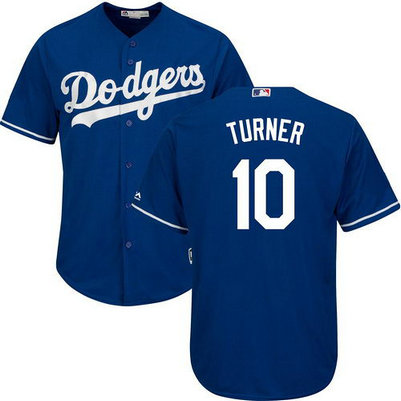 Men's Dodgers #10 Justin Turner Blue Cool Base Stitched MLB Jersey