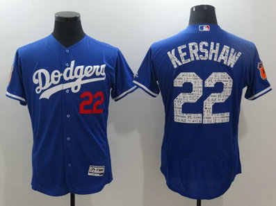 Men's Dodgers 22 Clayton Kershaw Royal 2017 Spring Training Flexbase Jersey