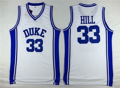 Men's Duke Blue Devils #33 Grant Hill White College Basketball Swingman Jersey