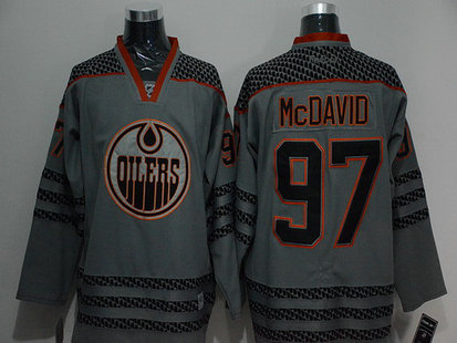 Men's Edmonton Oilers #97 Connor McDavid Charcoal Gray NHL Reebok Jersey