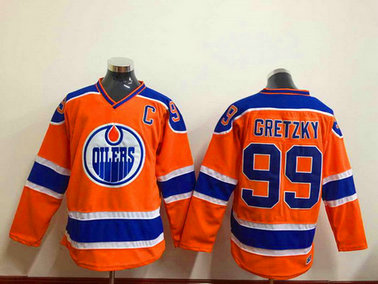 Men's Edmonton Oilers #99 Wayne Gretzky 2015 Orange CCM Vintage Throwback Jersey