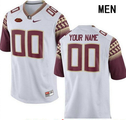 Men's Florida State Seminoles Custom College Football Nike Limited Jersey - White