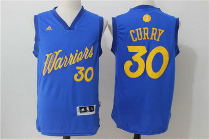 Men's Golden State Warriors #30 Stephen Curry Adidas Royal Blue 2016 Christmas Day Stitched NBA Swingman Jersey