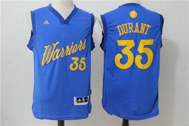 Men's Golden State Warriors #35 Kevin Durant Adidas Royal Blue 2016 Christmas Day Stitched NBA Swingman Jersey