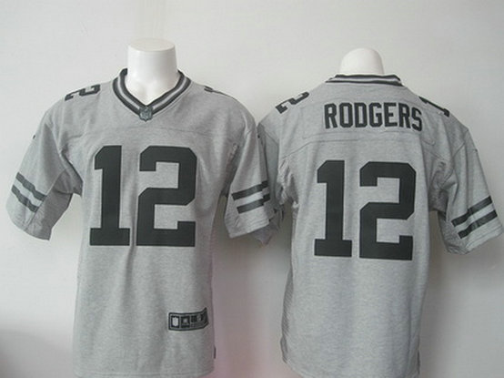 Men's Green Bay Packers #12 Aaron Rodgers Nike Gray Gridiron 2015 NFL Gray Limited Jersey