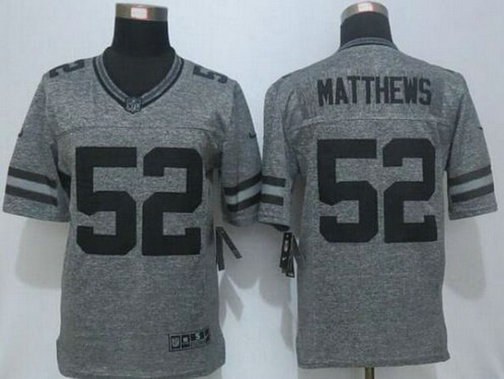 Men's Green Bay Packers #52 Clay Matthews Nike Gray Gridiron 2015 NFL Gray Limited Jersey